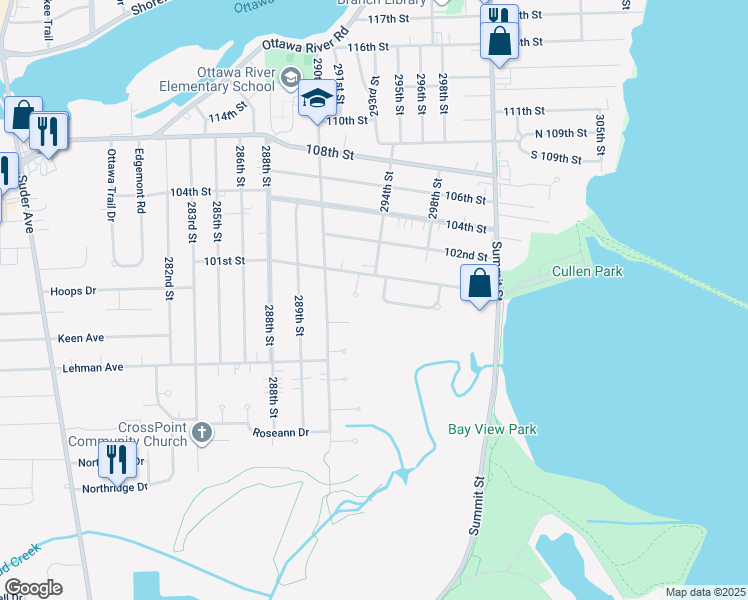 map of restaurants, bars, coffee shops, grocery stores, and more near 2612 Detwiler Drive in Toledo