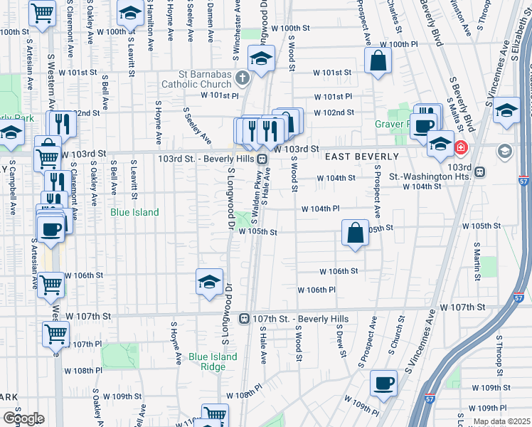 map of restaurants, bars, coffee shops, grocery stores, and more near in Chicago