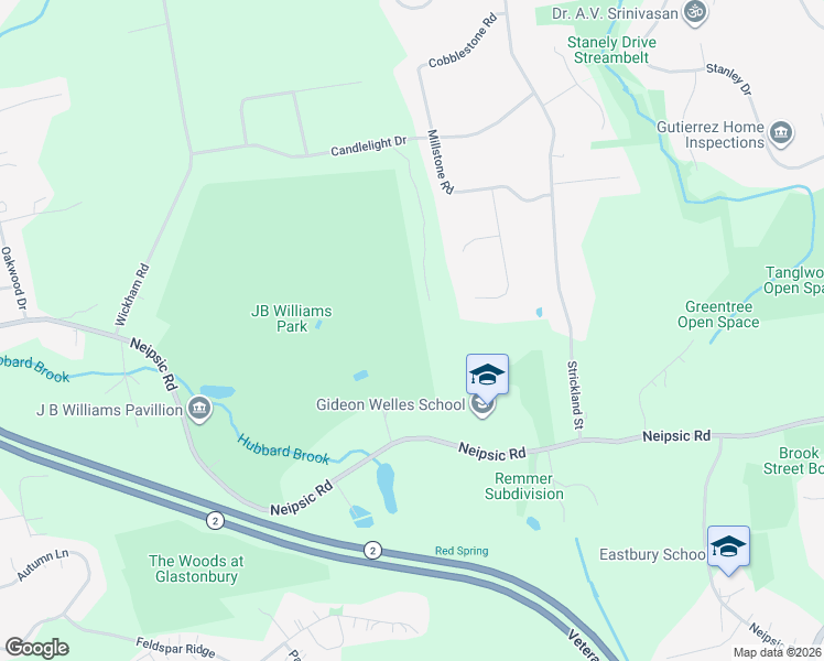 map of restaurants, bars, coffee shops, grocery stores, and more near 39 Juniper Lane in Glastonbury