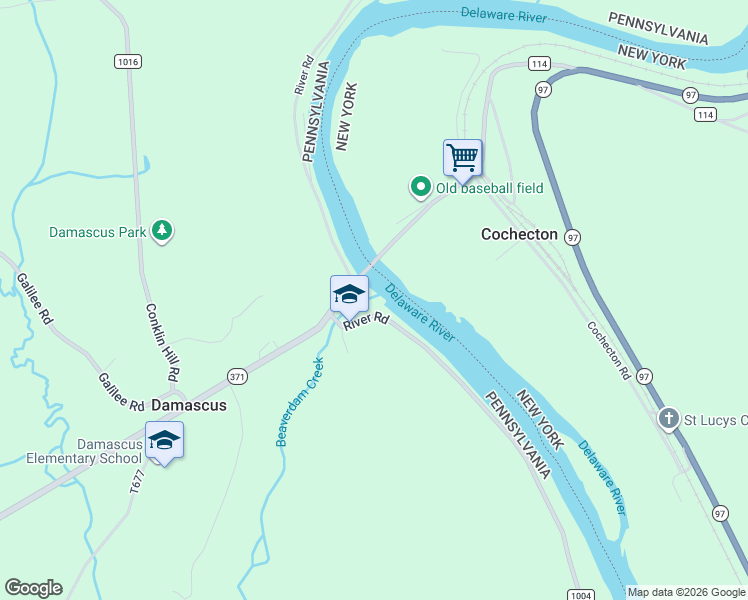 map of restaurants, bars, coffee shops, grocery stores, and more near 1699 River Road in Damascus