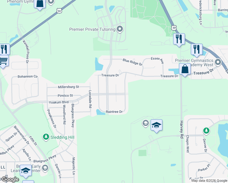 map of restaurants, bars, coffee shops, grocery stores, and more near 701 North Sparkle Court in Oswego