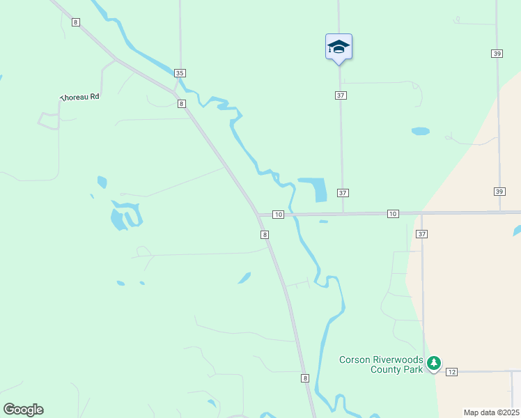 map of restaurants, bars, coffee shops, grocery stores, and more near 54488 County Road 8 in Middlebury