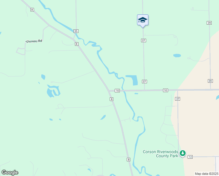 map of restaurants, bars, coffee shops, grocery stores, and more near 54488 County Road 8 in Middlebury