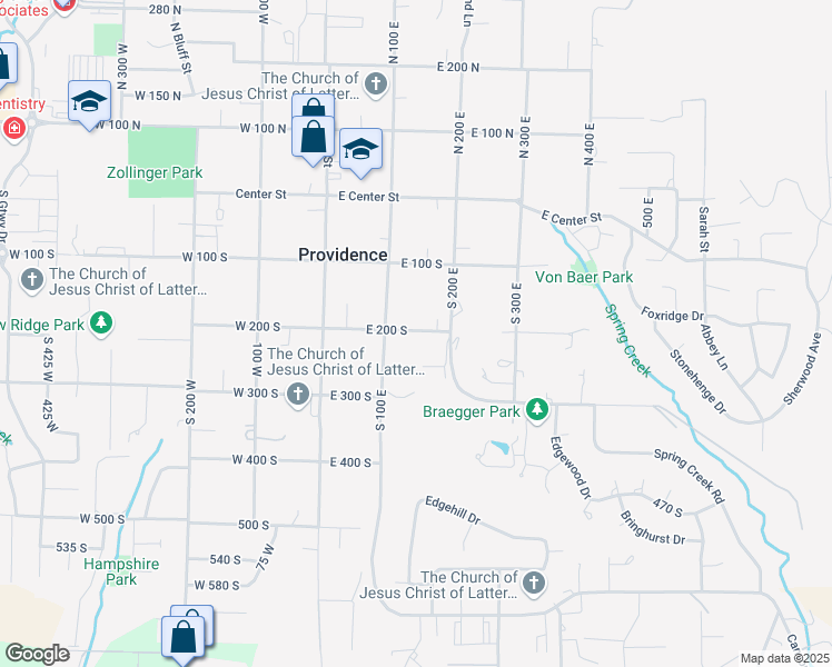 map of restaurants, bars, coffee shops, grocery stores, and more near 150 East 200 South in Providence