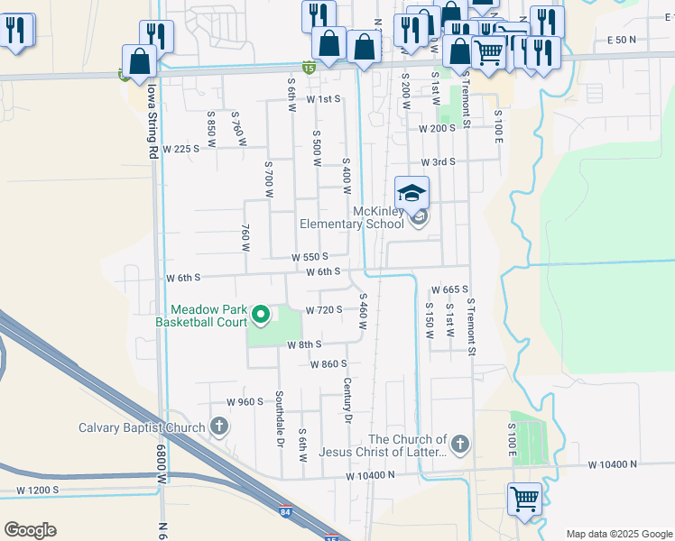 map of restaurants, bars, coffee shops, grocery stores, and more near 489 West 6th South in Tremonton