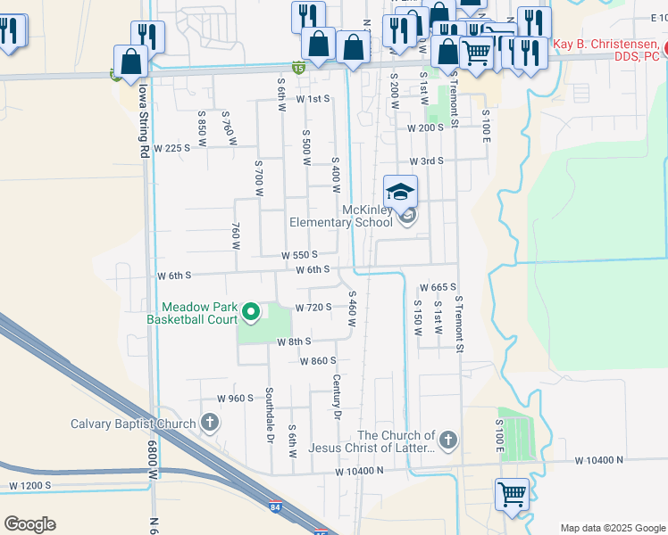 map of restaurants, bars, coffee shops, grocery stores, and more near 465 West 6th South in Tremonton
