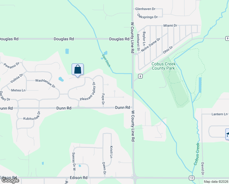 map of restaurants, bars, coffee shops, grocery stores, and more near Venita Court in St. Joseph County