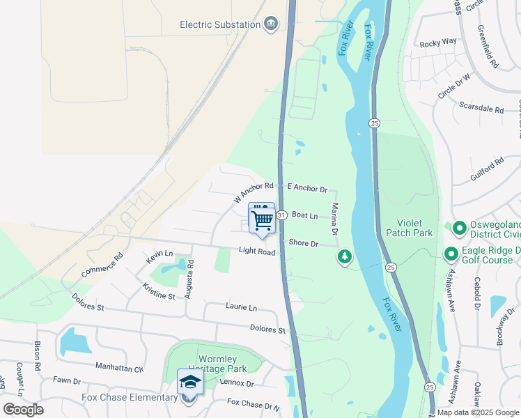 map of restaurants, bars, coffee shops, grocery stores, and more near 108 Harbor Drive in Oswego