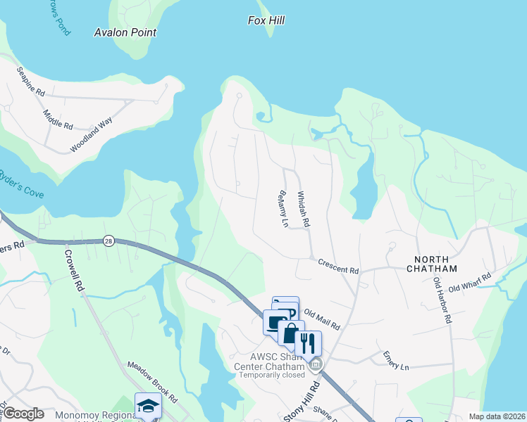 map of restaurants, bars, coffee shops, grocery stores, and more near 158 Field Bend Road in Chatham