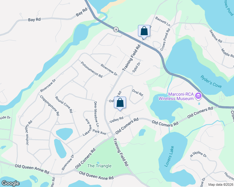 map of restaurants, bars, coffee shops, grocery stores, and more near 43 Oak Hill Road in Chatham