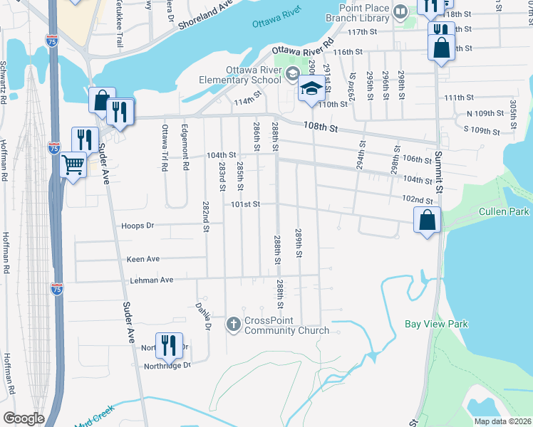 map of restaurants, bars, coffee shops, grocery stores, and more near in Toledo