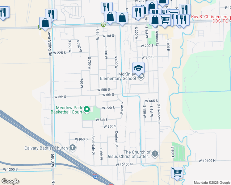 map of restaurants, bars, coffee shops, grocery stores, and more near 463 West 6th South in Tremonton