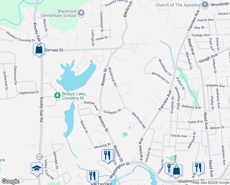 map of restaurants, bars, coffee shops, grocery stores, and more near 140 Blackrock Road in Coventry