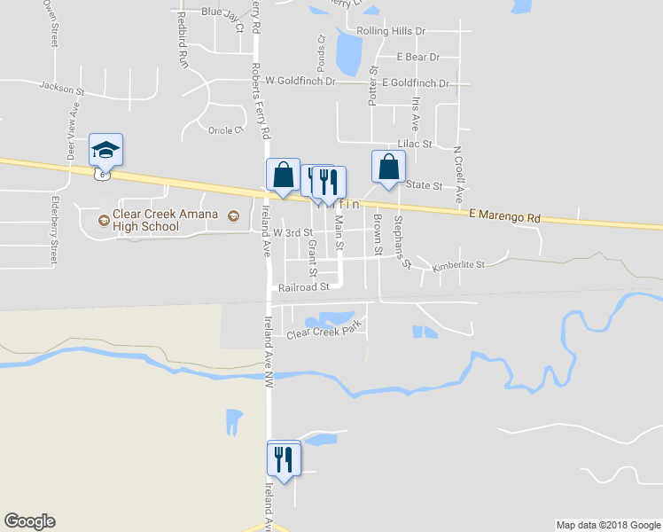 map of restaurants, bars, coffee shops, grocery stores, and more near 111 West 2nd Street in Tiffin