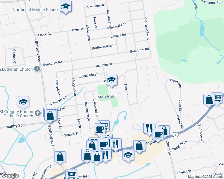 map of restaurants, bars, coffee shops, grocery stores, and more near 160 Ivy Drive in Bristol