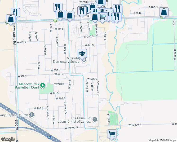 map of restaurants, bars, coffee shops, grocery stores, and more near 560 South 100 West in Tremonton