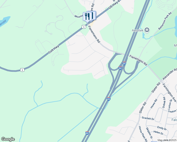 map of restaurants, bars, coffee shops, grocery stores, and more near 27 Bonnie Drive in Farmington