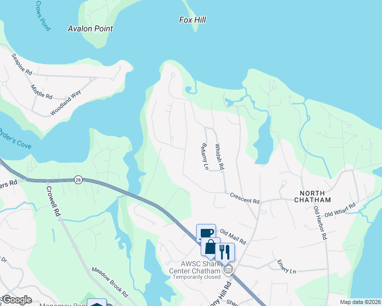 map of restaurants, bars, coffee shops, grocery stores, and more near 158 Field Bend Road in Chatham