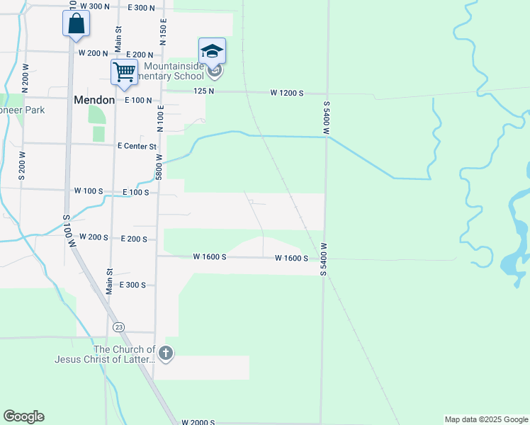 map of restaurants, bars, coffee shops, grocery stores, and more near 146 South 380 East in Mendon