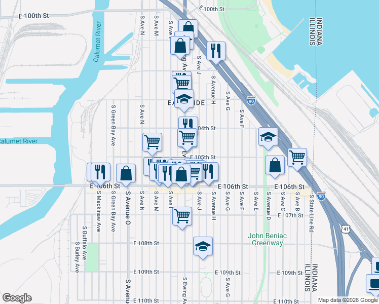 map of restaurants, bars, coffee shops, grocery stores, and more near in Chicago