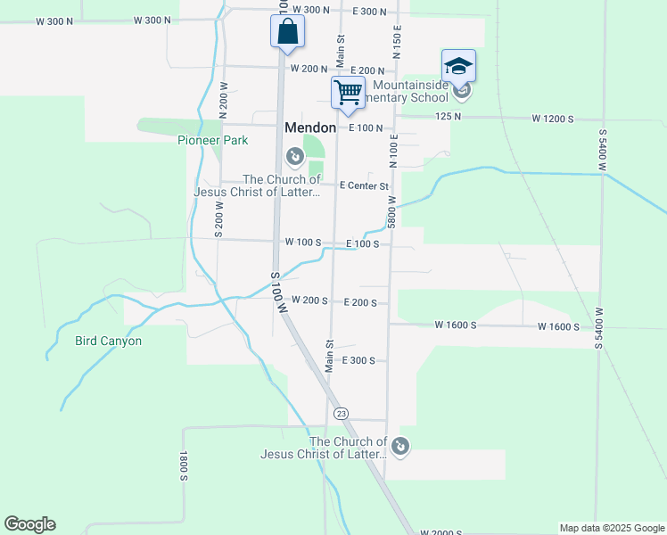 map of restaurants, bars, coffee shops, grocery stores, and more near 145 South Main Street in Mendon