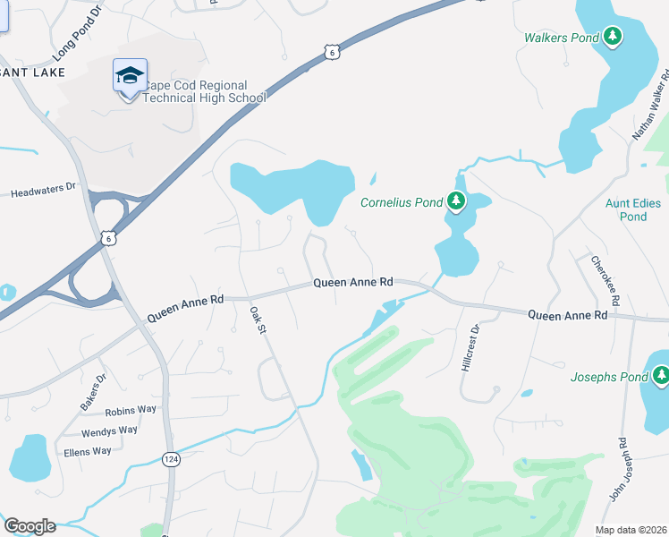 map of restaurants, bars, coffee shops, grocery stores, and more near 552 Queen Anne Road in Harwich