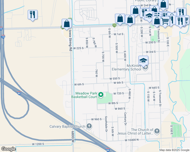 map of restaurants, bars, coffee shops, grocery stores, and more near 502 South 760 West in Tremonton