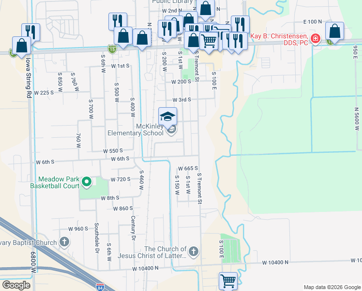 map of restaurants, bars, coffee shops, grocery stores, and more near 522 South 100 West in Tremonton
