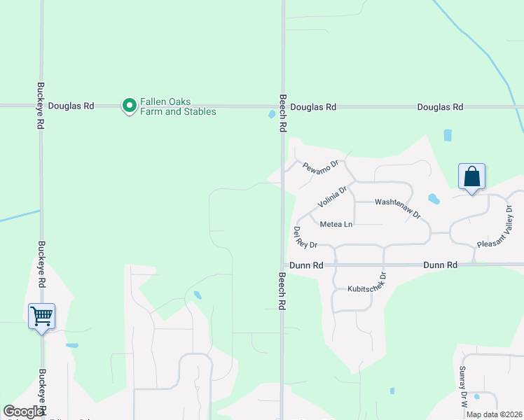 map of restaurants, bars, coffee shops, grocery stores, and more near 54435 Beech Road in Osceola
