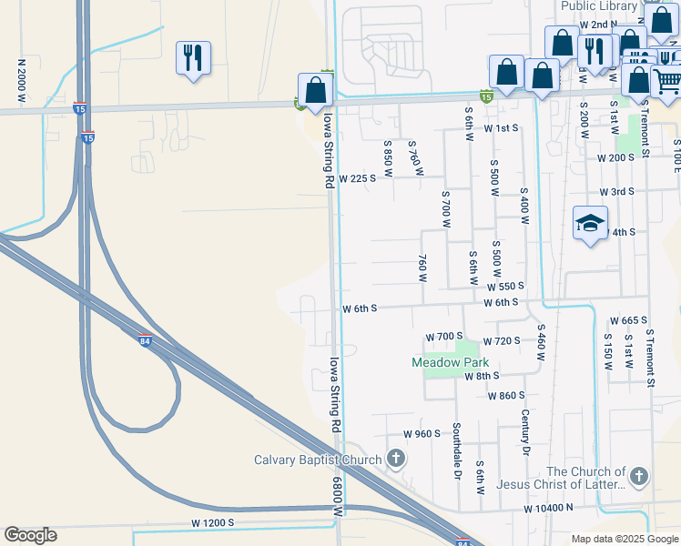 map of restaurants, bars, coffee shops, grocery stores, and more near 437 South 1000 West in Tremonton