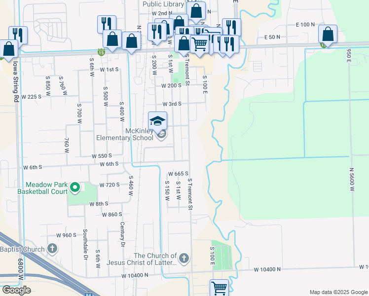 map of restaurants, bars, coffee shops, grocery stores, and more near 506 South Tremont Street in Tremonton