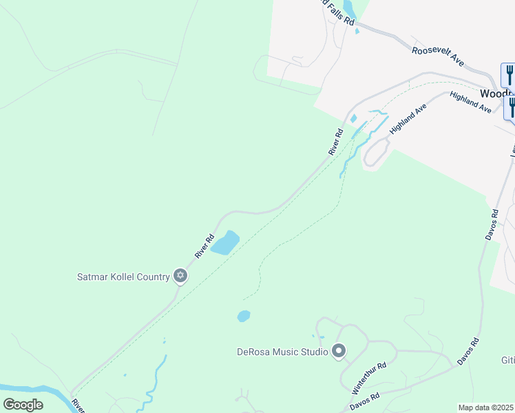 map of restaurants, bars, coffee shops, grocery stores, and more near 108 River Road in Woodridge