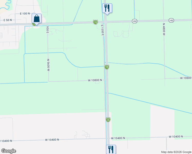 map of restaurants, bars, coffee shops, grocery stores, and more near 10785 North 5200 West in Tremonton