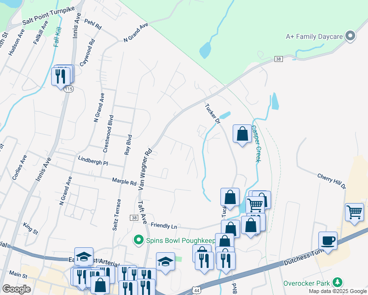 map of restaurants, bars, coffee shops, grocery stores, and more near 24 Cooper Road in Arlington