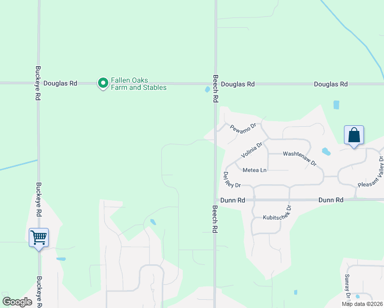 map of restaurants, bars, coffee shops, grocery stores, and more near 54225 Beech Road in Osceola