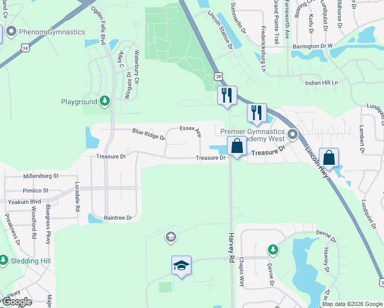 map of restaurants, bars, coffee shops, grocery stores, and more near 508 Crystal Court in Oswego