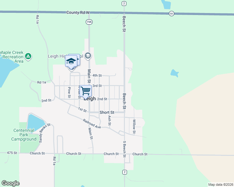 map of restaurants, bars, coffee shops, grocery stores, and more near 219 Maple Street in Leigh