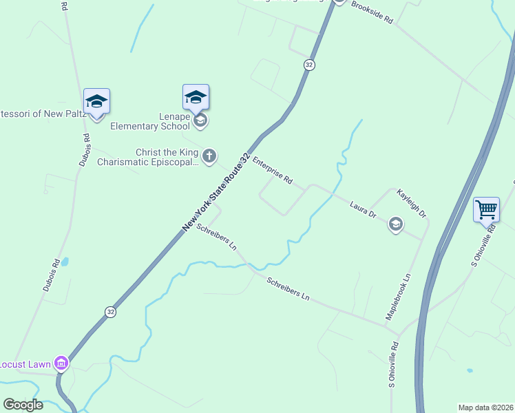 map of restaurants, bars, coffee shops, grocery stores, and more near 11 Angel Rd in New Paltz