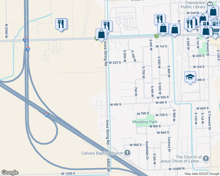 map of restaurants, bars, coffee shops, grocery stores, and more near 437 South 1000 West in Tremonton