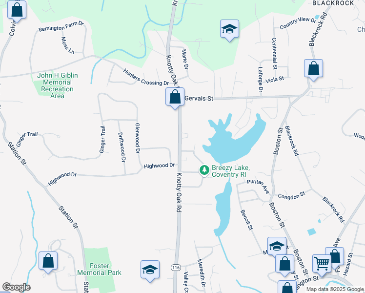 map of restaurants, bars, coffee shops, grocery stores, and more near 373 Knotty Oak Road in Coventry