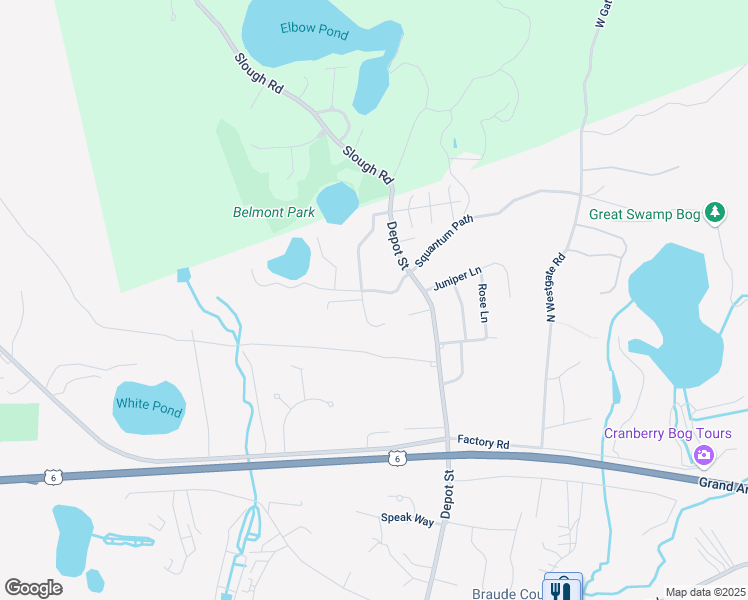 map of restaurants, bars, coffee shops, grocery stores, and more near 1 Fish and Game Drive in Harwich