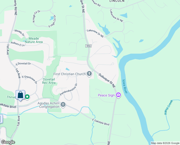 map of restaurants, bars, coffee shops, grocery stores, and more near 985 Lincolnshire Place in Coralville
