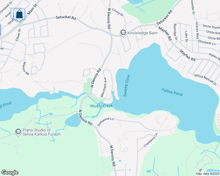 map of restaurants, bars, coffee shops, grocery stores, and more near 62 Merchant Avenue in Yarmouth