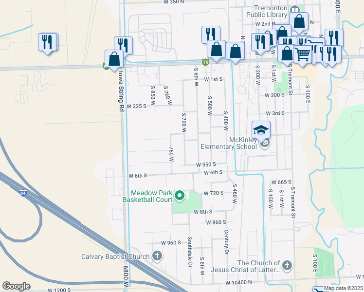 map of restaurants, bars, coffee shops, grocery stores, and more near 432 South 7th West in Tremonton
