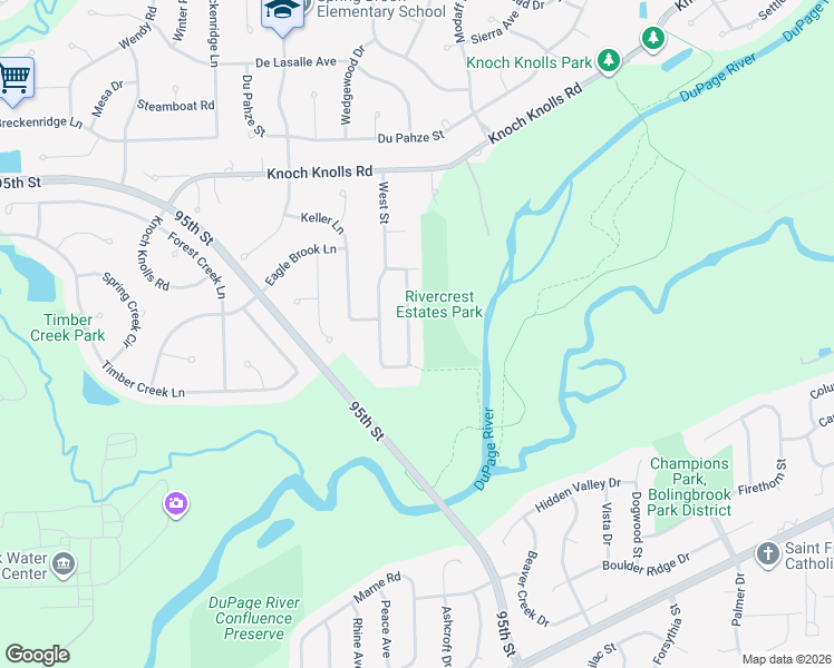 map of restaurants, bars, coffee shops, grocery stores, and more near 11S071 Sheri Avenue in Naperville