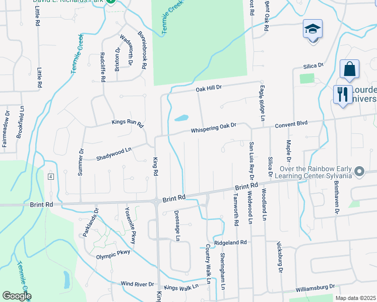 map of restaurants, bars, coffee shops, grocery stores, and more near 5138 Inland Drive in Sylvania