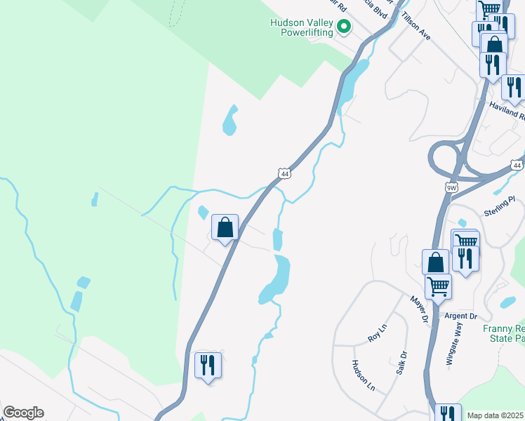 map of restaurants, bars, coffee shops, grocery stores, and more near 224 Vineyard Avenue in Highland
