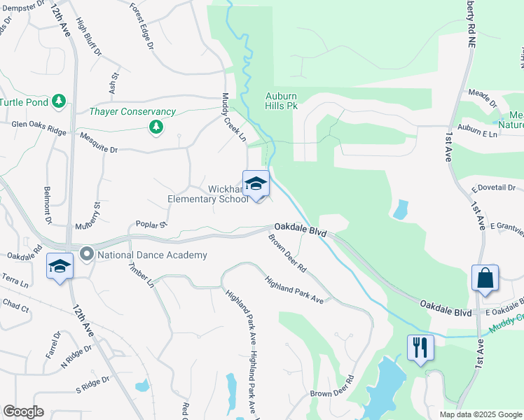 map of restaurants, bars, coffee shops, grocery stores, and more near 601 Oakdale Boulevard in Coralville