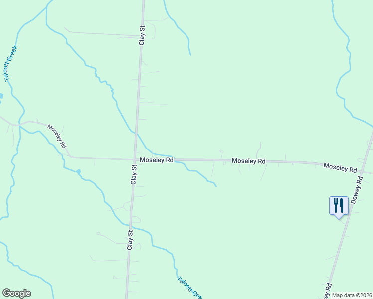 map of restaurants, bars, coffee shops, grocery stores, and more near 15850 Moseley Road in Madison