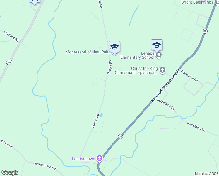 map of restaurants, bars, coffee shops, grocery stores, and more near 186 Dubois Road in New Paltz